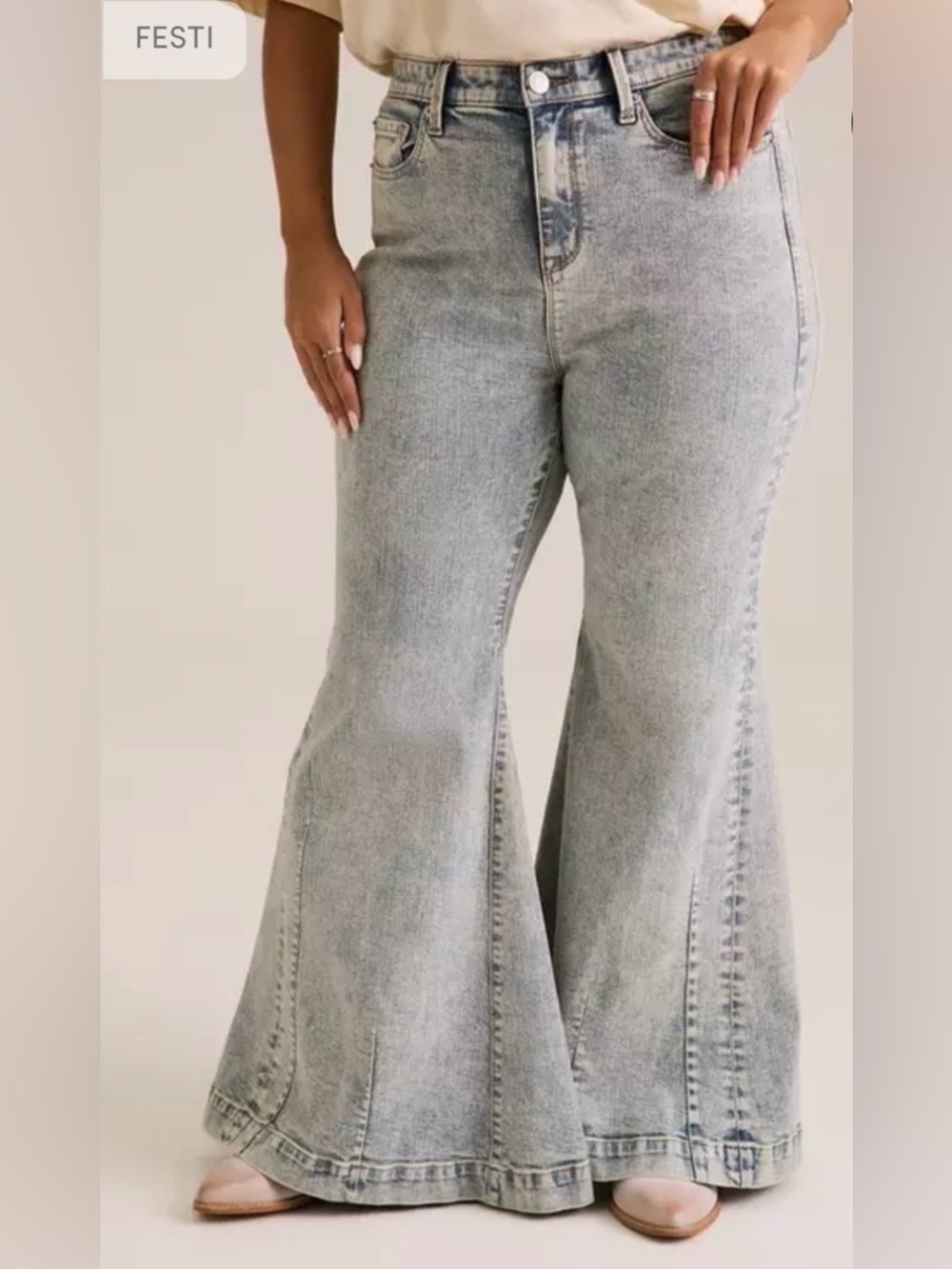 Torrid Festi Sky High Super Flare Jeans with Glitter